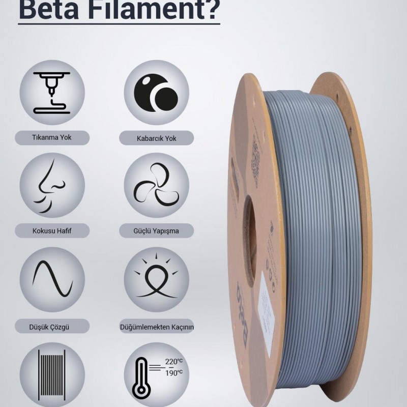 Beta ABS+ Filament Grey