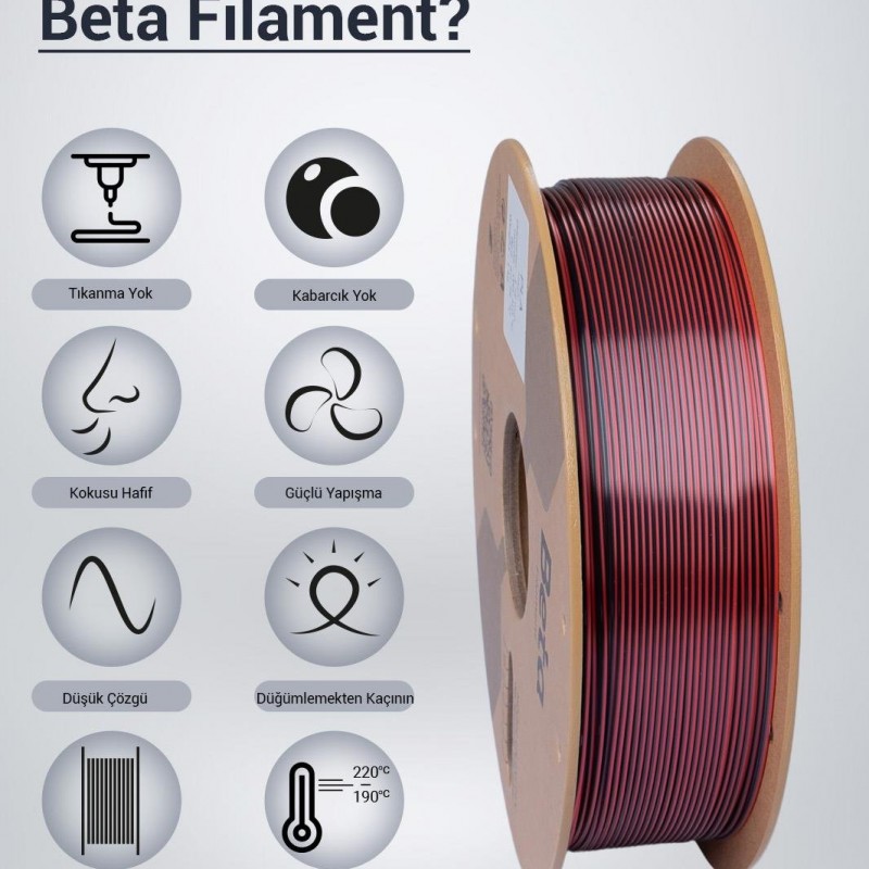 Beta PLA-Magic Silk Filament Black Red