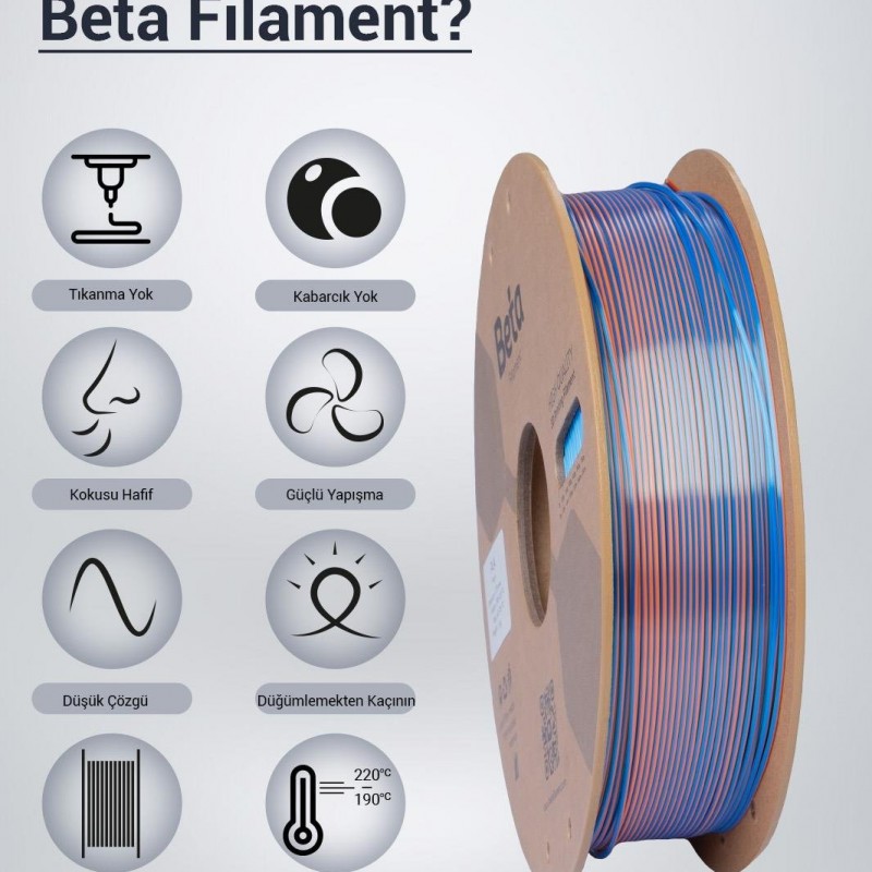 Beta PLA-Magic Silk Filament Blue Orange
