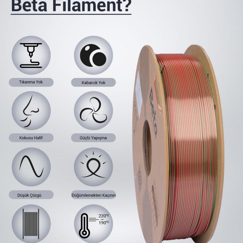 Beta PLA-Magic Silk Filament Red Green