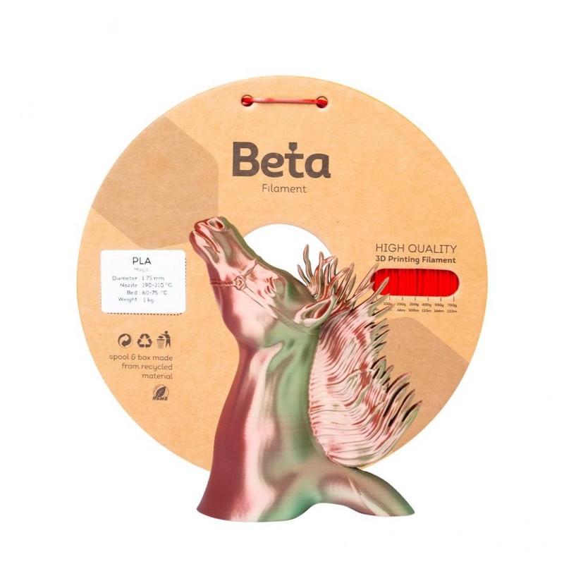 Beta PLA-Magic Silk Filament Red Green