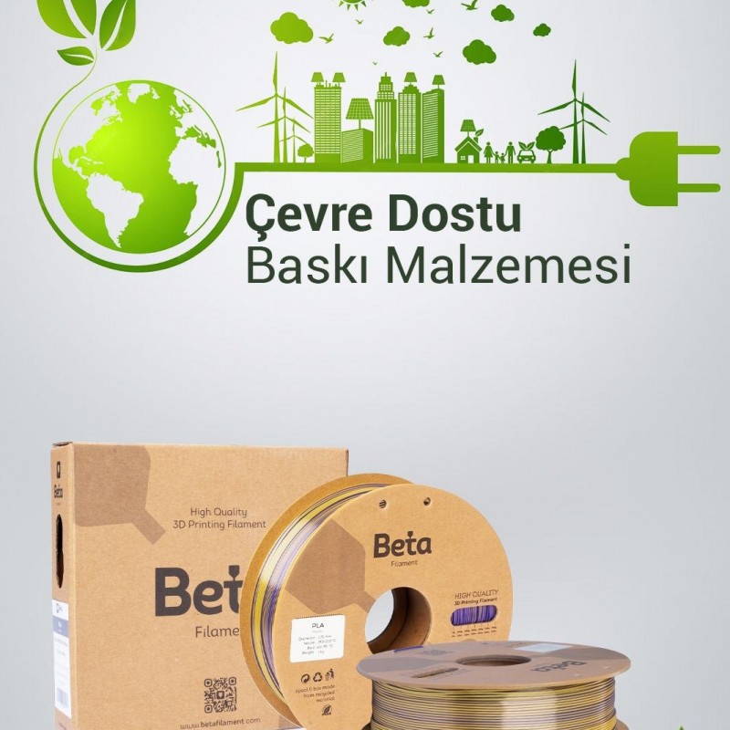 Beta PLA-Mystic Silk Filament Blue Purple Yellow